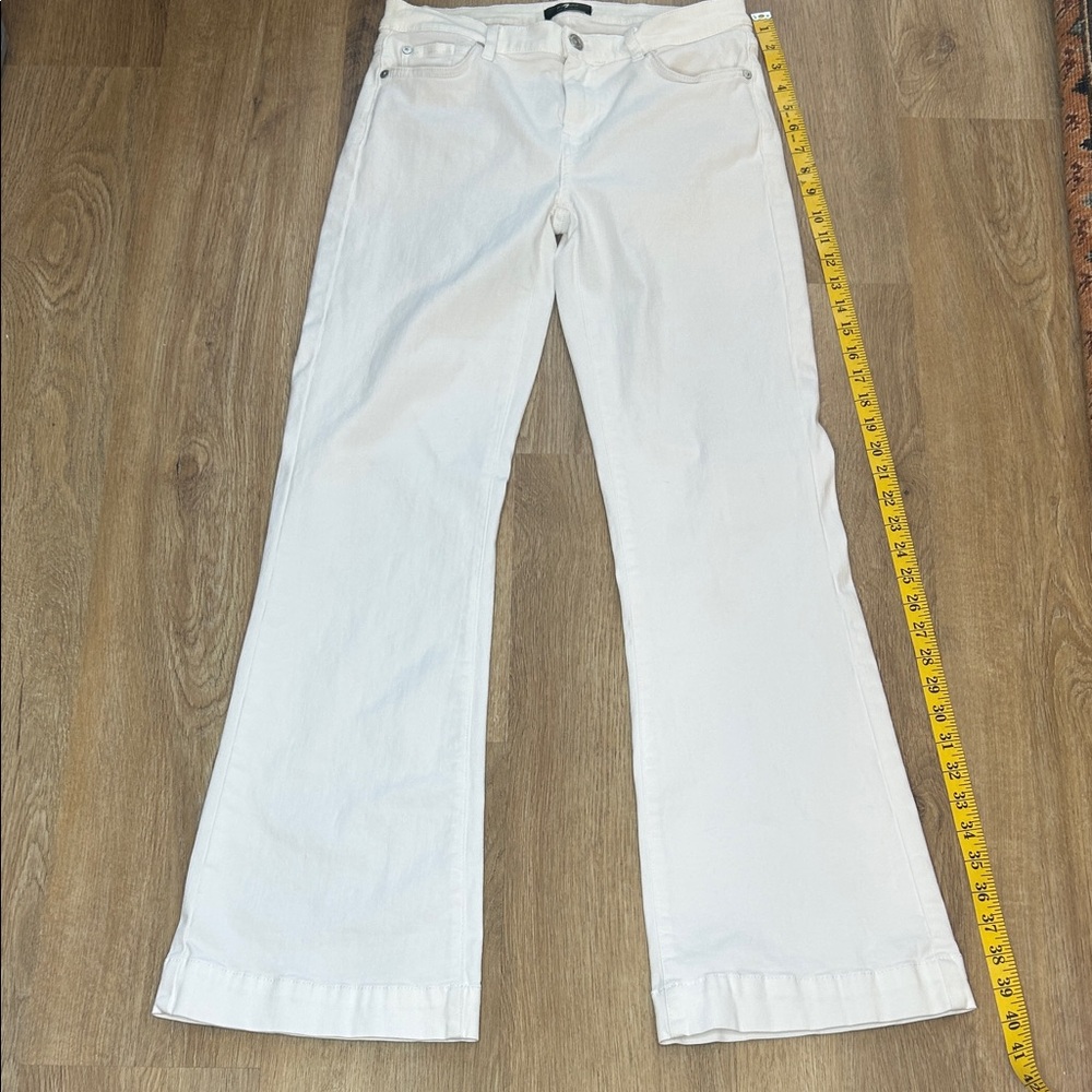 Women's White Flared Jeans - Picture 2 of 10